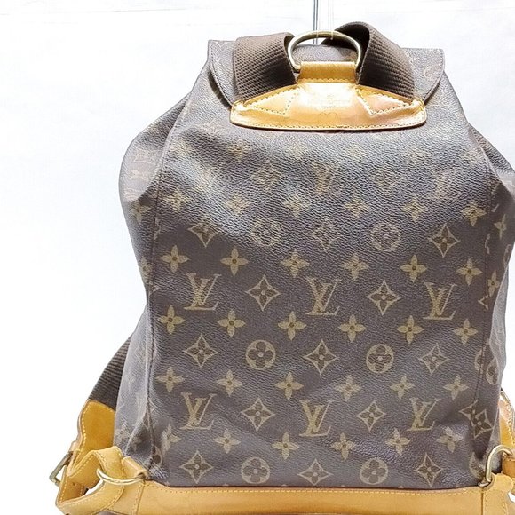 LOUIS VUITTON Montsouris Gm Brown Monogram Coated Canvas Backpack - Picture 6 of 15